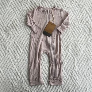 Kyte Baby 0-3M Bamboo Zip Romper Footless Blush Pink Baby Sleeper NWT